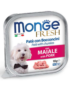 Monge Fresh Dog Paté e Bocconcini con Maiale 100g