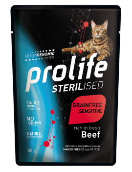Prolife Cat Sterilised Grain Free Adult Beef  85g