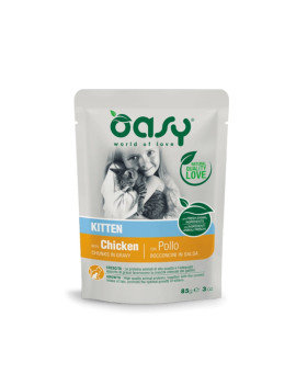 Oasy Cat Kitten Bocconcini in Salsa con Pollo 85g