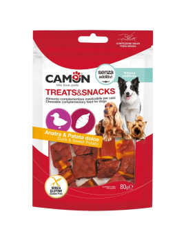 Camon Dog Snack Quadrotti Anatra e Patata Dolce...