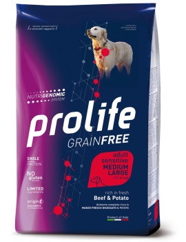 Prolife Dog Grain Free Sensitive Adult Beef and...