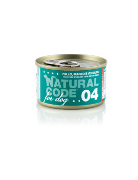 Natural Code for Dog 04 Pollo Manzo e Verdure 90g