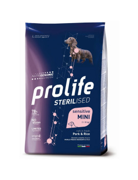 Prolife Dog Sterilised Sensitive Maiale e Riso...