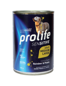Prolife Dog Sensitive Adult Renna e Patate...